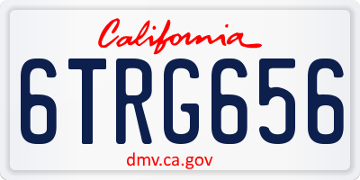 CA license plate 6TRG656