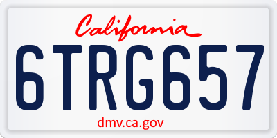 CA license plate 6TRG657