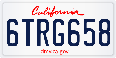 CA license plate 6TRG658