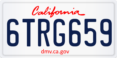 CA license plate 6TRG659