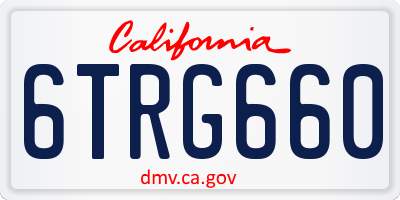 CA license plate 6TRG660