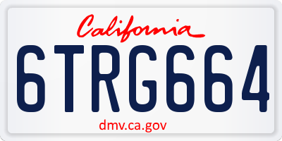 CA license plate 6TRG664