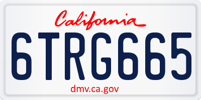 CA license plate 6TRG665