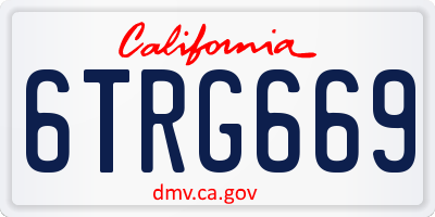 CA license plate 6TRG669