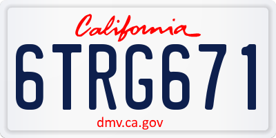 CA license plate 6TRG671