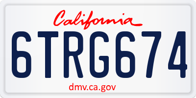 CA license plate 6TRG674