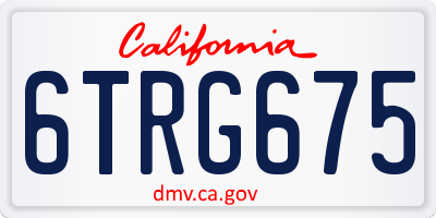 CA license plate 6TRG675