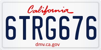CA license plate 6TRG676