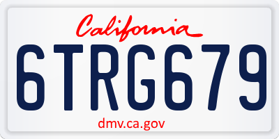 CA license plate 6TRG679