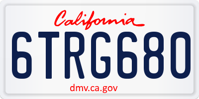 CA license plate 6TRG680