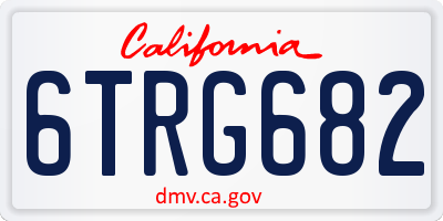 CA license plate 6TRG682