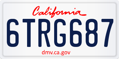CA license plate 6TRG687