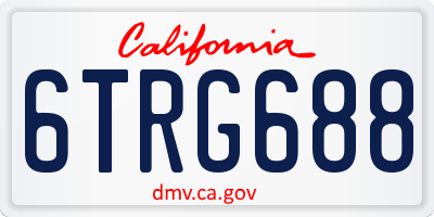 CA license plate 6TRG688