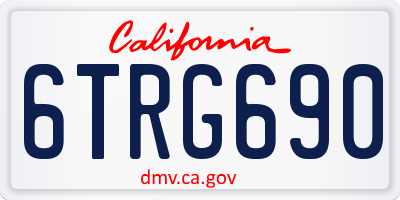 CA license plate 6TRG690