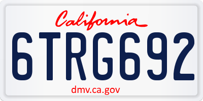 CA license plate 6TRG692