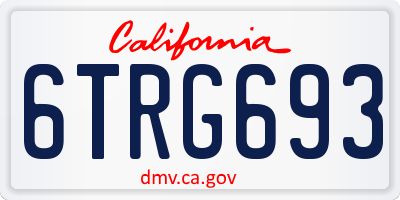 CA license plate 6TRG693