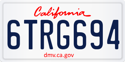 CA license plate 6TRG694