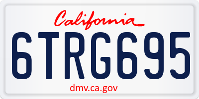 CA license plate 6TRG695