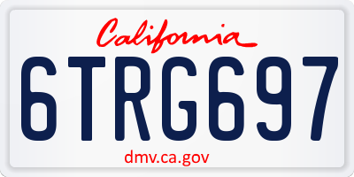 CA license plate 6TRG697