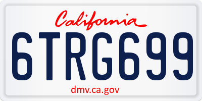 CA license plate 6TRG699