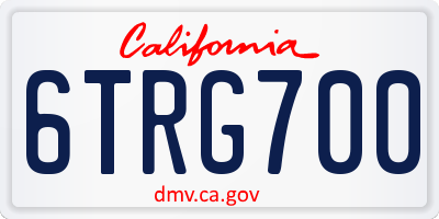 CA license plate 6TRG700