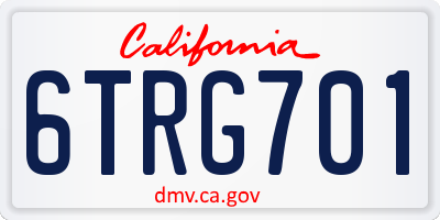 CA license plate 6TRG701