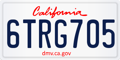 CA license plate 6TRG705