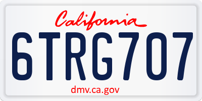 CA license plate 6TRG707