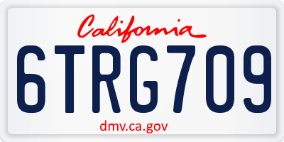 CA license plate 6TRG709