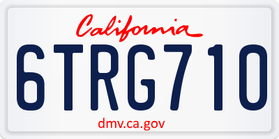 CA license plate 6TRG710