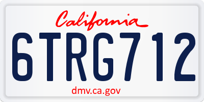CA license plate 6TRG712