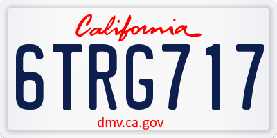 CA license plate 6TRG717