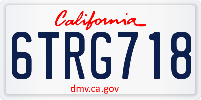CA license plate 6TRG718
