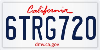 CA license plate 6TRG720