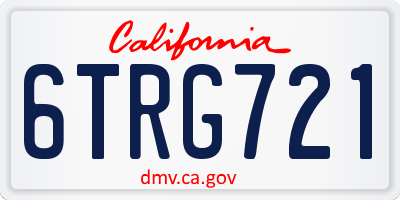 CA license plate 6TRG721