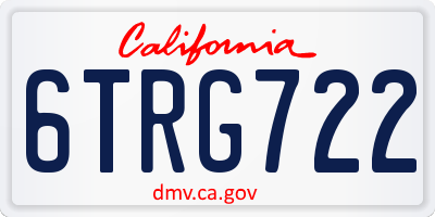 CA license plate 6TRG722