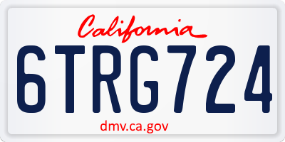 CA license plate 6TRG724