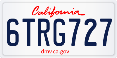 CA license plate 6TRG727