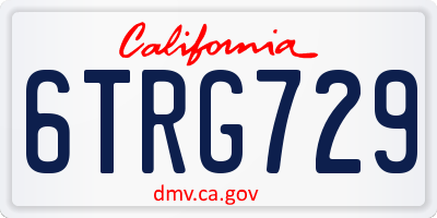 CA license plate 6TRG729