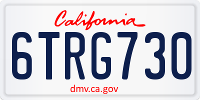 CA license plate 6TRG730