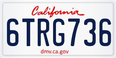 CA license plate 6TRG736