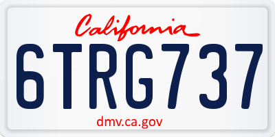 CA license plate 6TRG737