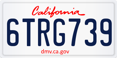 CA license plate 6TRG739