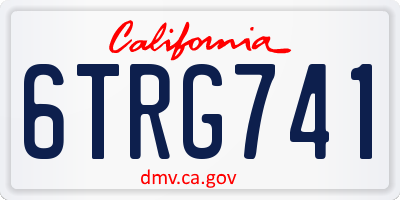 CA license plate 6TRG741