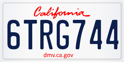CA license plate 6TRG744