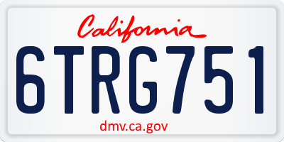 CA license plate 6TRG751