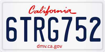 CA license plate 6TRG752