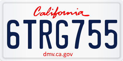 CA license plate 6TRG755