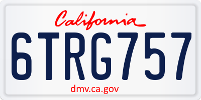 CA license plate 6TRG757