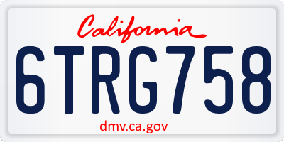 CA license plate 6TRG758